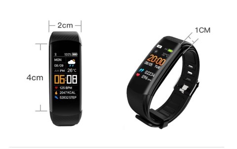 Smartwatch GIEWONT Czarno Niebieski 2 Paski GW200-7