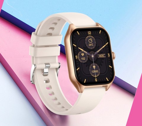 Smartwatch Damski Rubicon RNCF03-5 Różowe złoto Bransoleta + Pasek