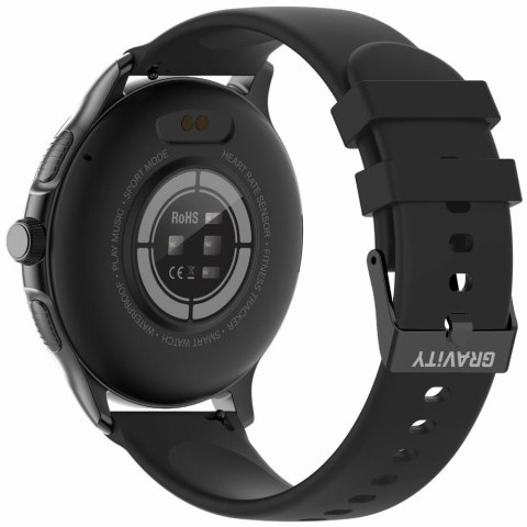Smartwatch Damski GRAVITY GT12-1 Czarny Pasek Silikonowy + Czarna Bransoleta