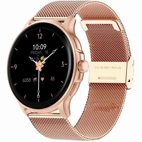 Smartwatch Damski GRAVITY GT12-3 Różowy Pasek Silikonowy + Bransoleta Różowe Złoto