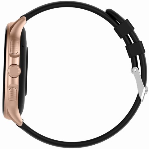 Smartwatch Damski GRAVITY GT12-4 Czarny Pasek Silikonowy + Bransoleta Różowe Złoto