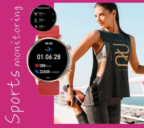 Smartwatch Damski RUBICON RNCF09 Rose Gold/Pink SMARUB234