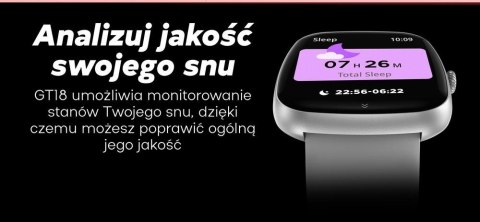 Smartwatch Damski GRAVITY GT18-8 Beżowy Pasek Silikonowy + Biały Pasek