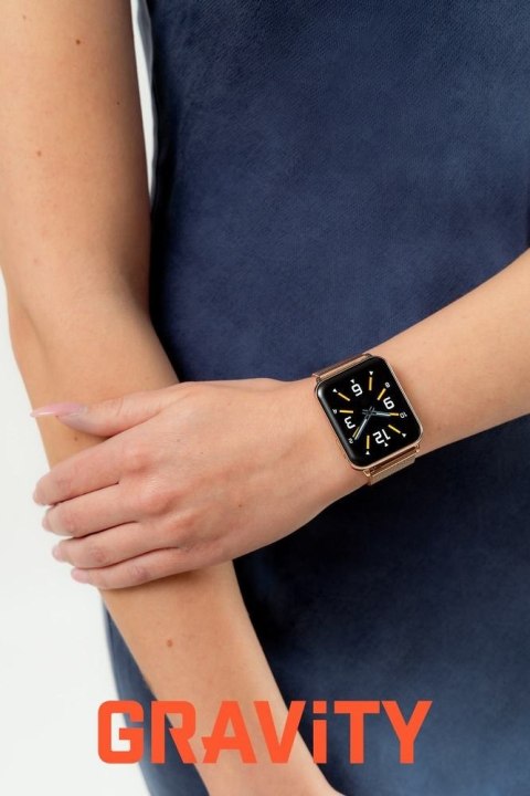 Smartwatch Gravity Różowe Złoto Czarny 2 Paski GT17-5