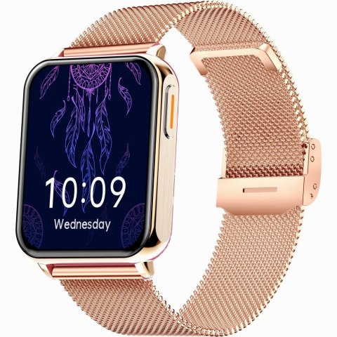 Smartwatch Gravity Różowe Złoto Czarny 2 Paski GT17-5