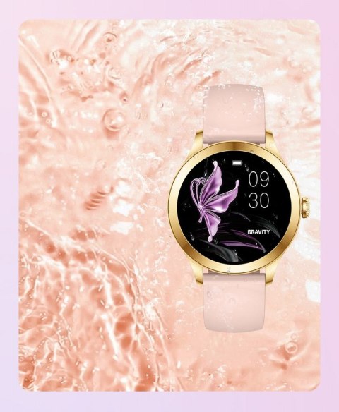 Smartwatch Gravity Różowo Złoty 2 Paski GT25-1 PRO