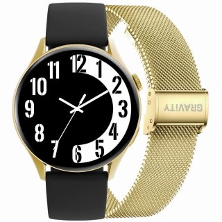 Smartwatch Gravity Złoty Pasek + Bransoleta GT11-1