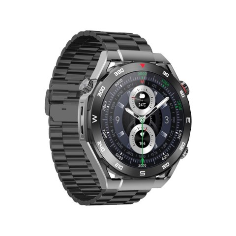 Smartwatch VELTORI VT100-1 + Czarny Pasek Silikonowy + Czarny Eko Skóra