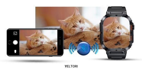 Smartwatch VELTORI VT200-1 Czarny Pasek Silikonowy